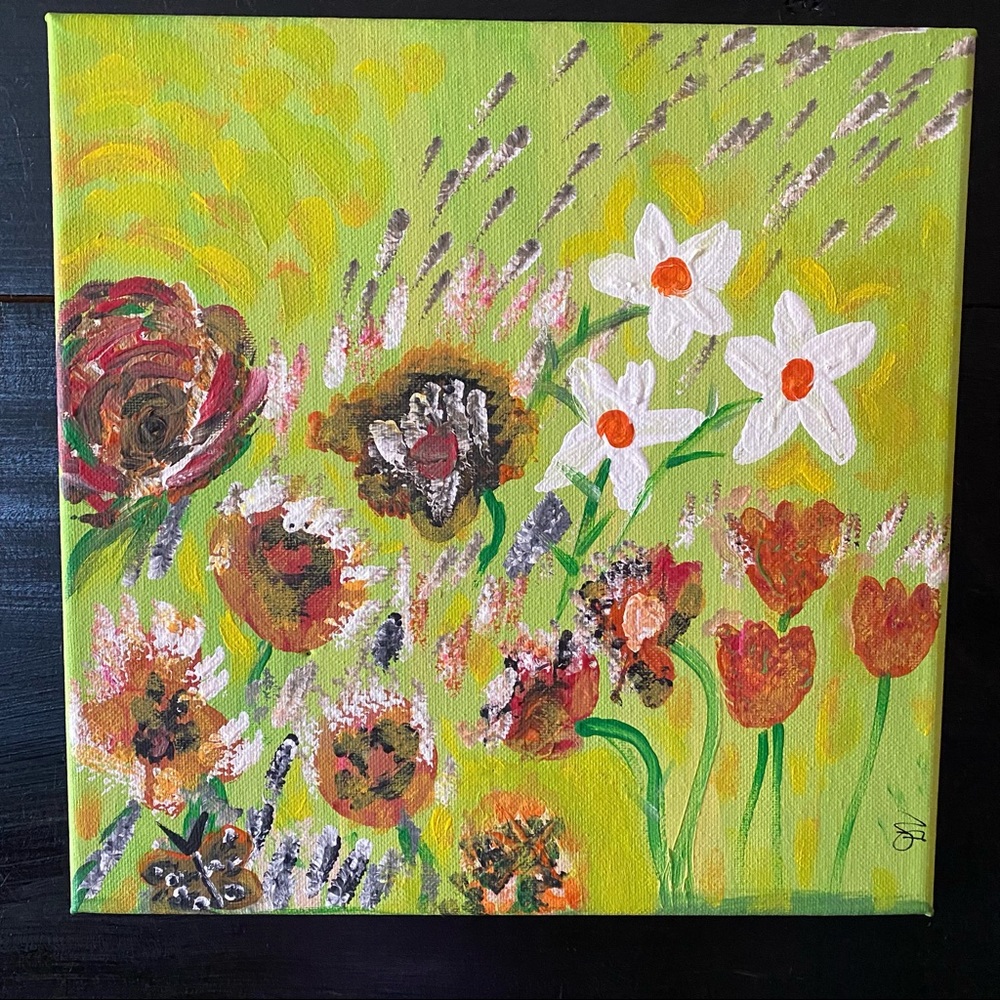 Original acrylic painting SEEDS OF CHANGE 10x10 handcrafted hand painted